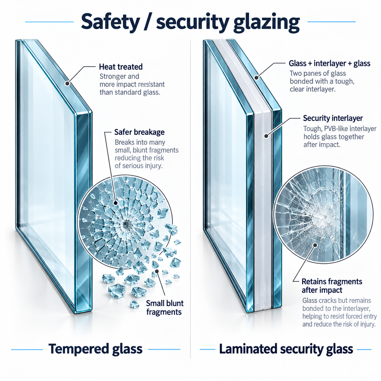 Safety / security glazing technical reference photo